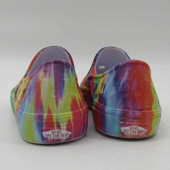 Vans Off The Wall Tie-Dye Colorful Rainbow Kids Slip-On Shoes Size 1 Unisex - Picture 4 of 10
